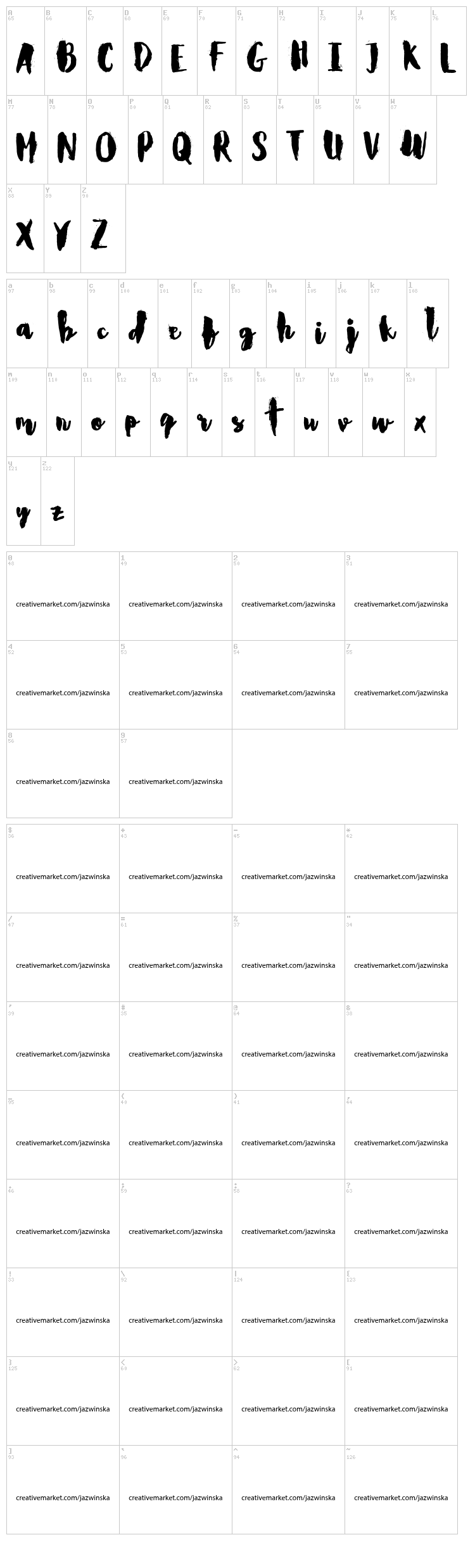 Carlitos font map
